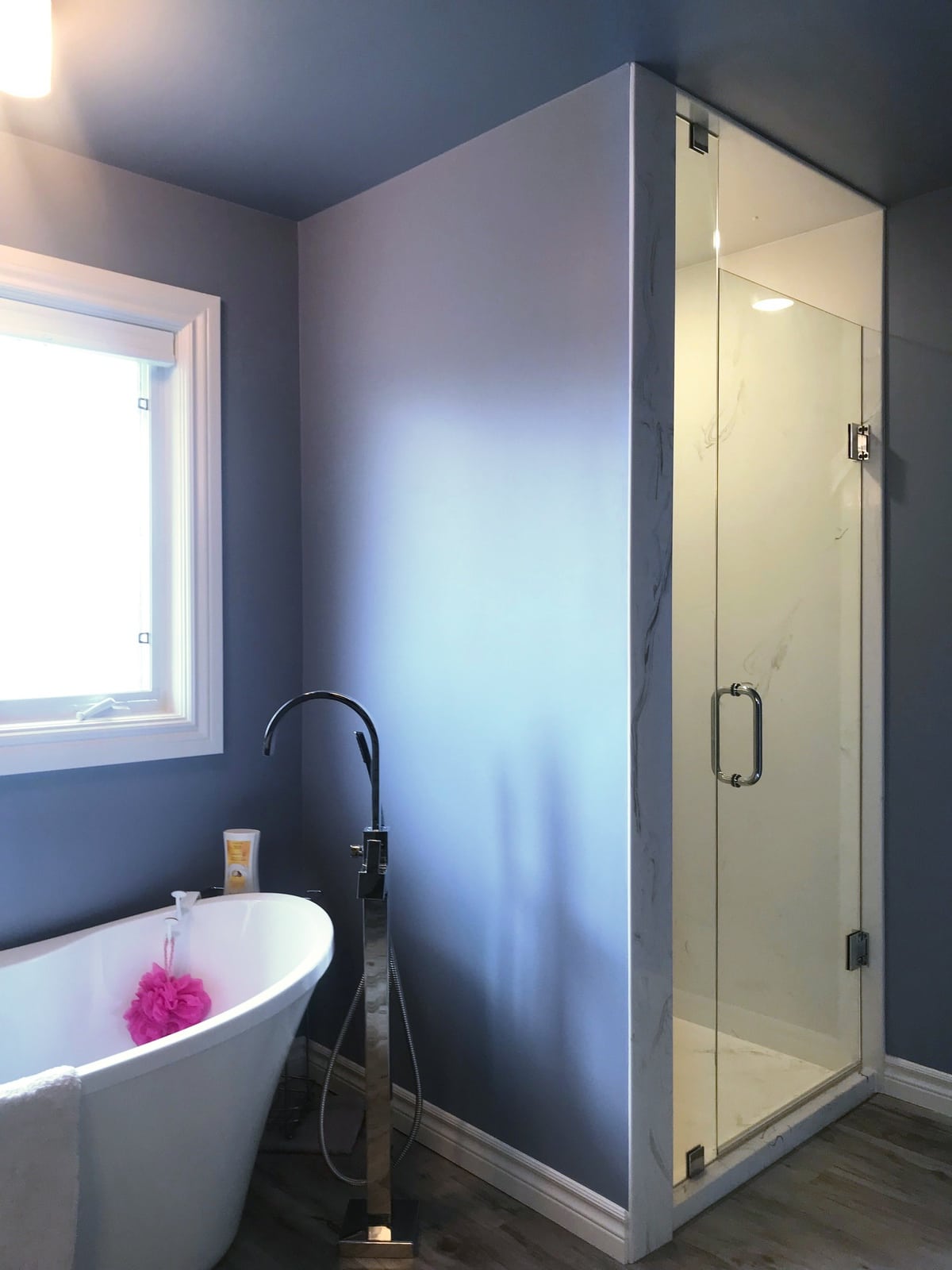 Complete with shower base, walls, ceiling panel & frameless shower door.