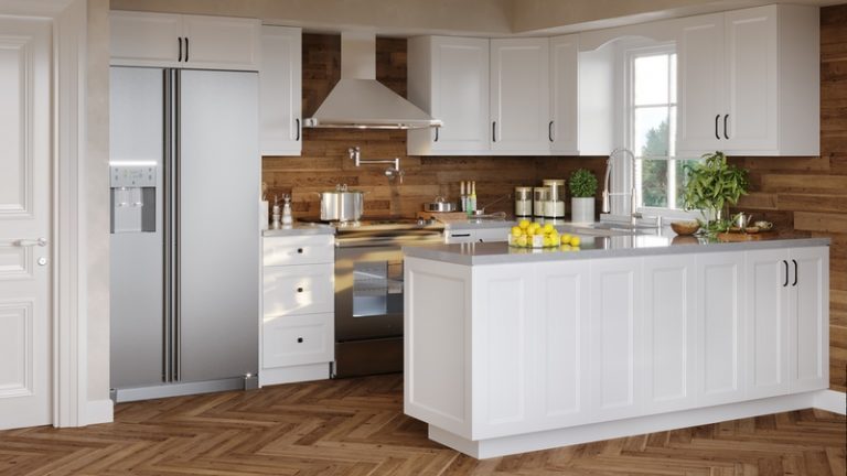 Bermuda White Kitchen Cabinets by ClassicBrand
