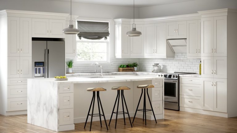 White Shaker kitchen cabinets by ClassicBrand